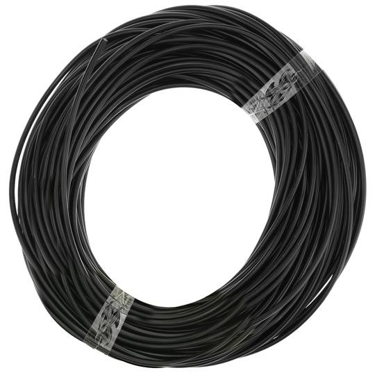 Stainless steel cable 7x7 3 mm. Reel of 50 m lenght. Black PVC coated