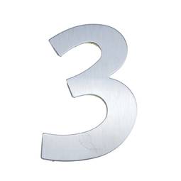 Number 3 8 cm stainless steel with adhesive labeling