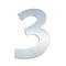 Número 3 8 centímetros de aço inoxidável com rotulagem adesiva