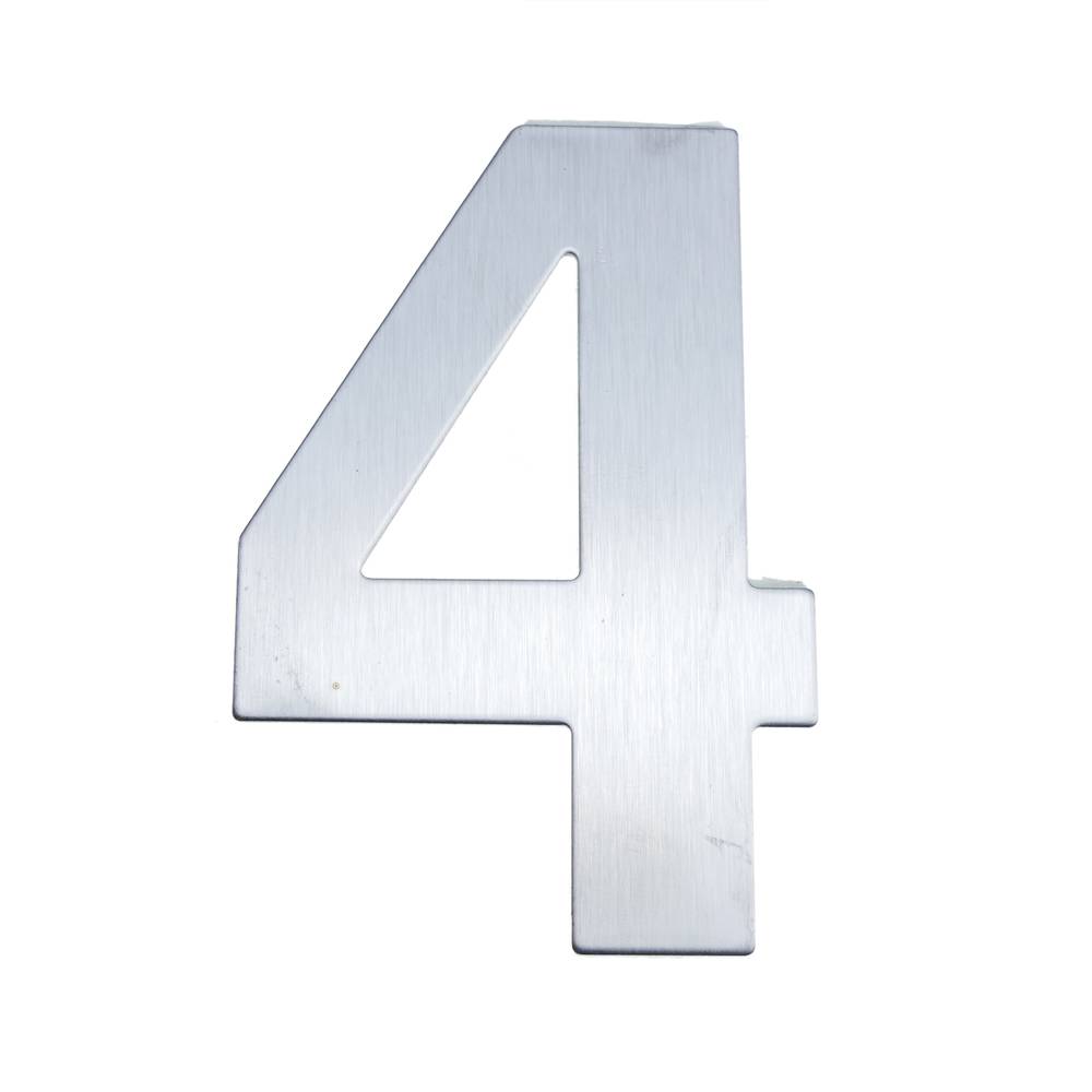Number 4 8 cm stainless steel with adhesive labeling