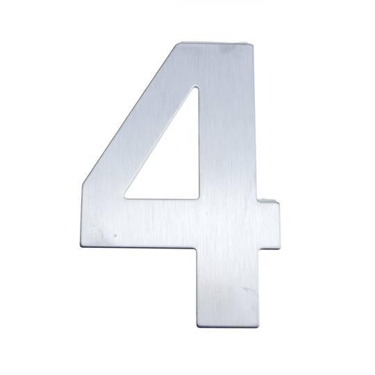 Number 4 8 cm stainless steel with adhesive labeling