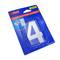 Number 4 8 cm stainless steel with adhesive labeling