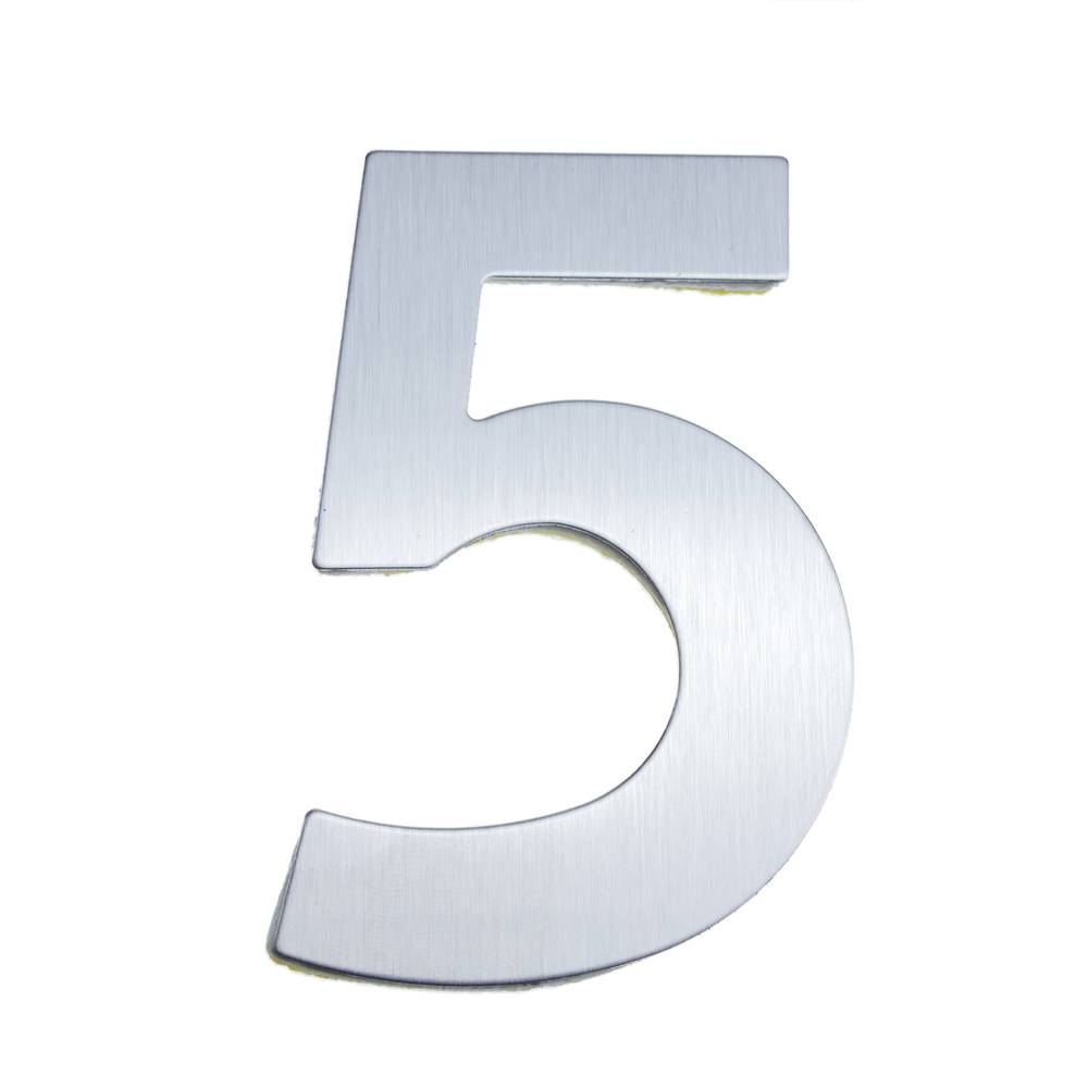Numer 5 w 8 cm stali nierdzewnej z klejem do etykiet