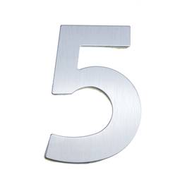 Number 5 8 cm stainless steel with adhesive labeling