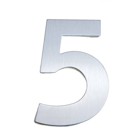 Numer 5 w 8 cm stali nierdzewnej z klejem do etykiet