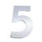 Numer 5 w 8 cm stali nierdzewnej z klejem do etykiet