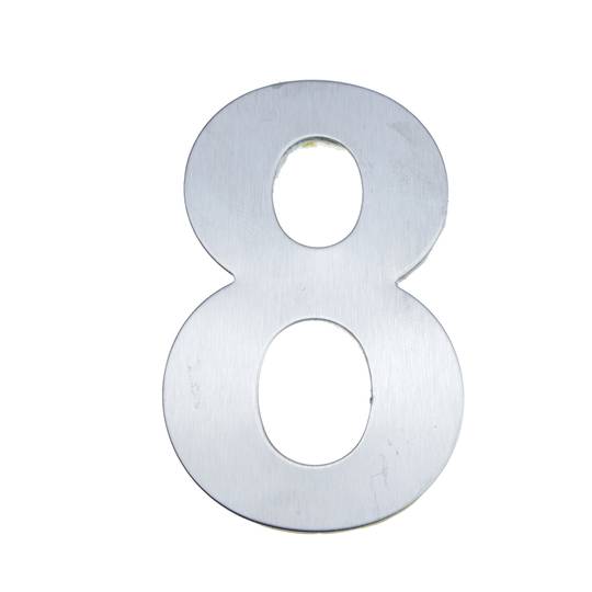 Nombre 8 d'acer inoxidable de 8cm amb adhesiu per a retolació