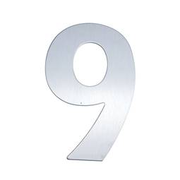 Number 9 8 cm stainless steel with adhesive labeling