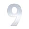 Nombre 9 d'acer inoxidable de 8cm amb adhesiu per a retolació