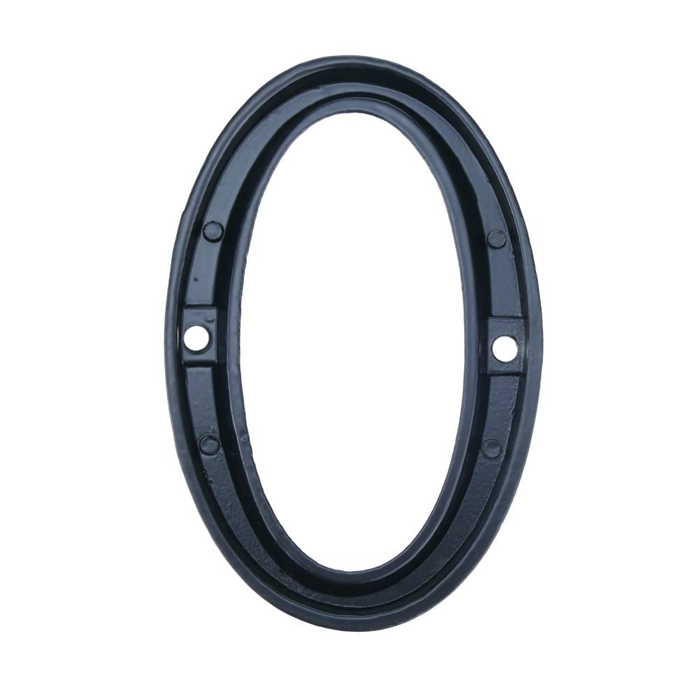 Nummer 0 in schwarz Metall 95mm mit Schrauben für die Beschilderung