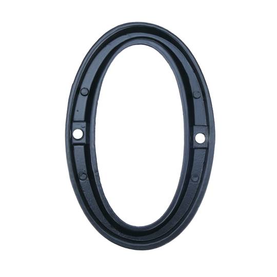 Nummer 0 in schwarz Metall 95mm mit Schrauben für die Beschilderung