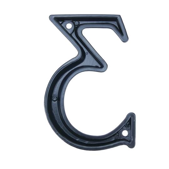 Número 3 en metall negre de 95mm amb cargols per a retolació