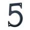 Número 5 em metal preto 95mm com parafusos para a rotulagem