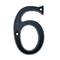 Número 6 em metal preto 95mm com parafusos para a rotulagem