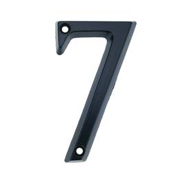 Número 7 en metal negro de 95mm con tornillería para rotulación