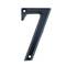 Numero 7 in metallo nero 95mm con viti per la segnaletica