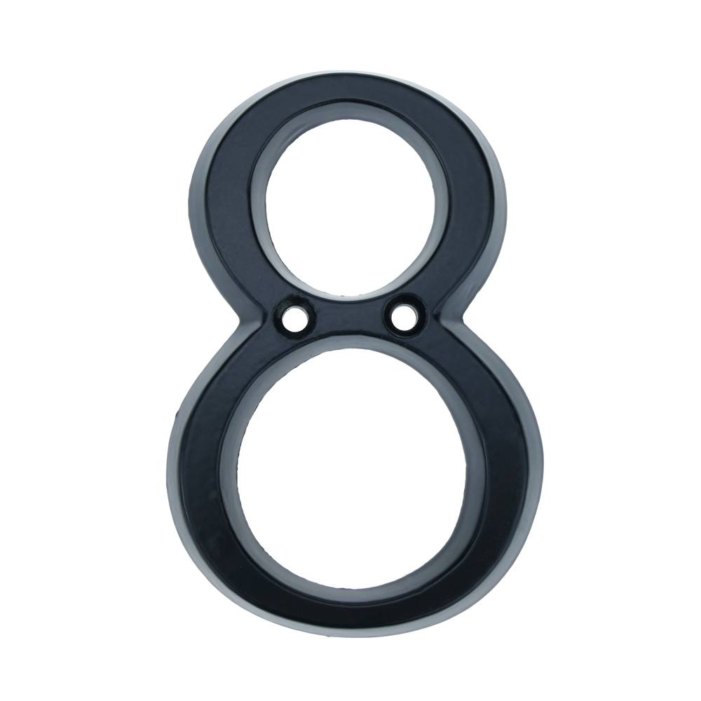 Nombre 8 en metall negre de 95mm amb cargols per a retolació