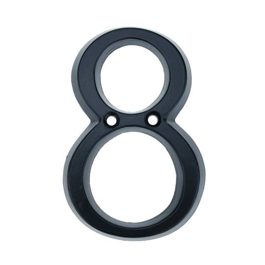 Nombre 8 en metall negre de 95mm amb cargols per a retolació