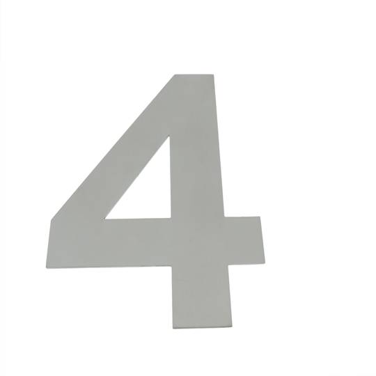 Número 4 en acero inoxidable de 150mm para rotulación