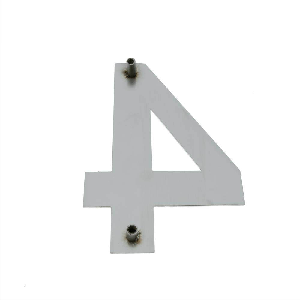 Número 4 en acero inoxidable de 150mm para rotulación