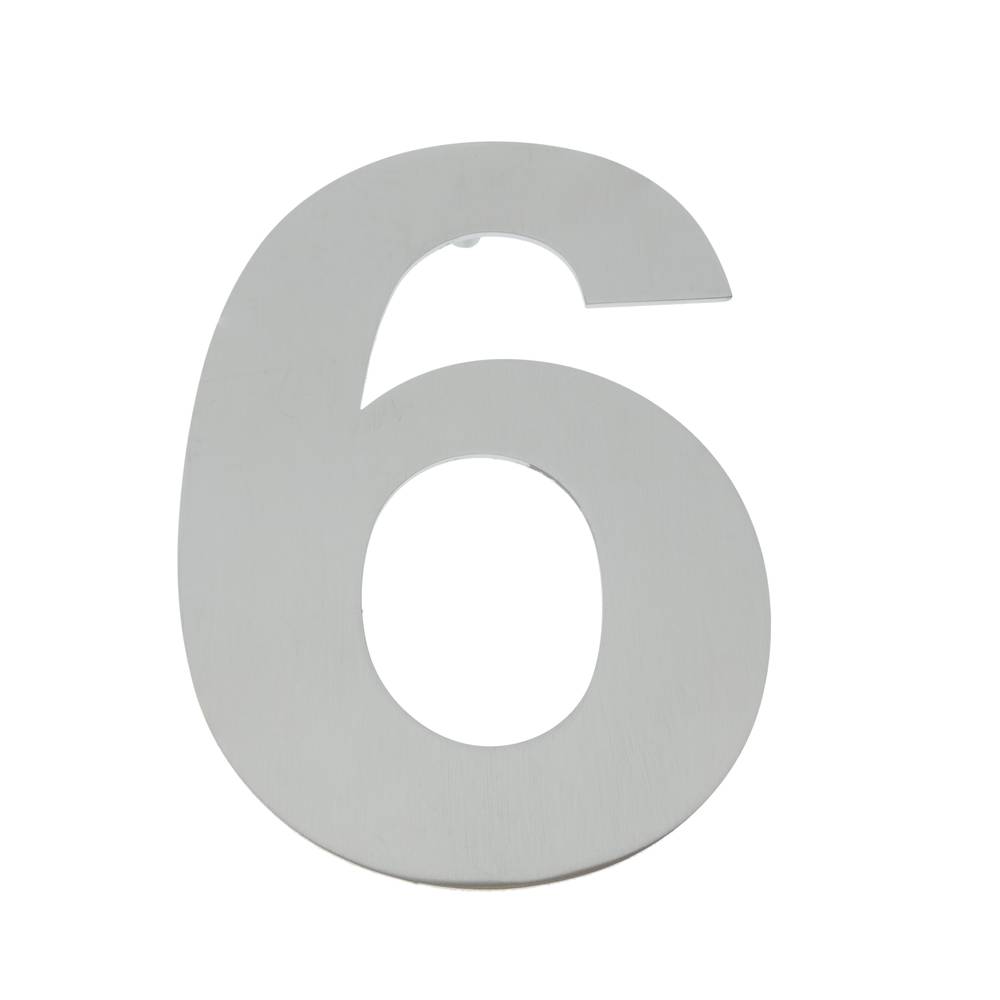Numer 6 ze stali nierdzewnej 150 mm na napis