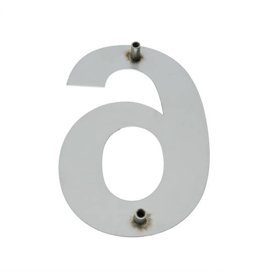 Numer 6 ze stali nierdzewnej 150 mm na napis