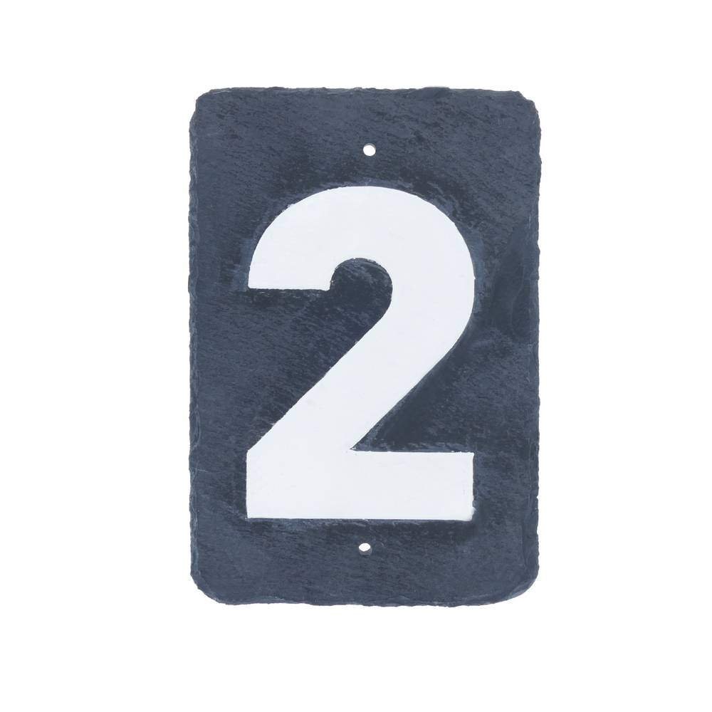 Numéro 2 en ardoise 180x120mm marquage
