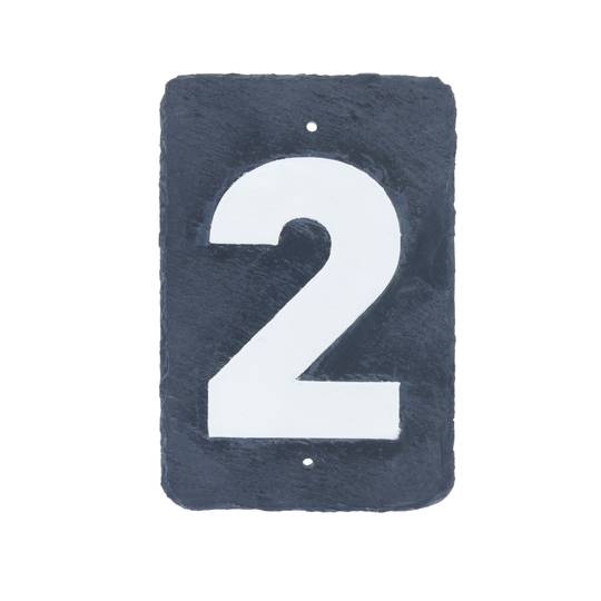 Numéro 2 en ardoise 180x120mm marquage