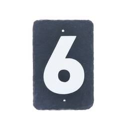 Number 6 on slate 180x120mm marking