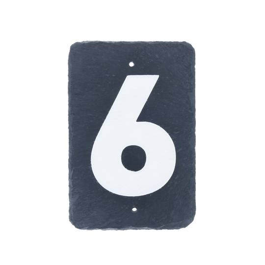 Numéro 6 sur ardoise 180x120mm marquage