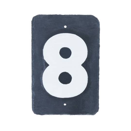 Number 8 on board of 180x120mm marking