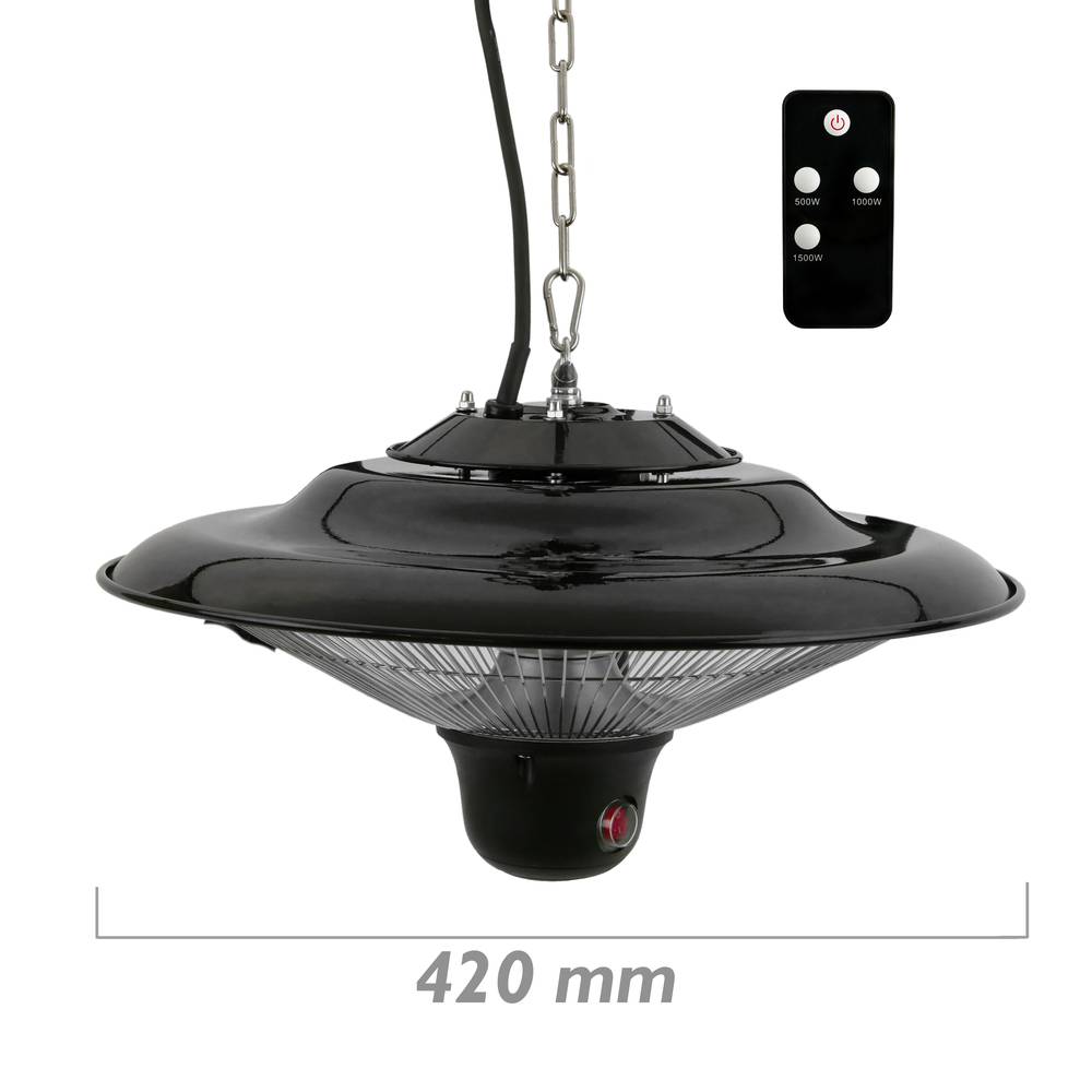 Ceiling radiant patio heater for indoor and outdoor bar restaurant terrace shops 420mm 1500W with RC