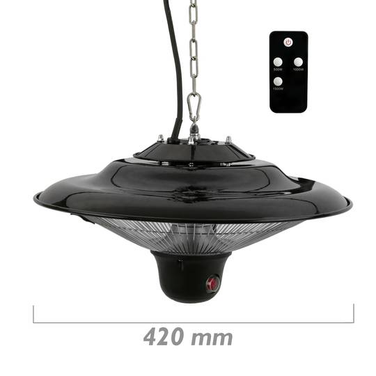 Ceiling radiant patio heater for indoor and outdoor bar restaurant terrace shops 420mm 1500W with RC