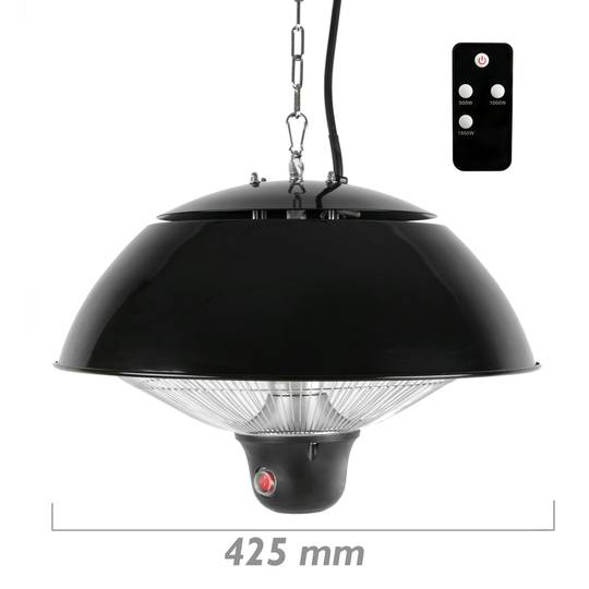 Aquecimento no teto Radiador para interior e exterior Bar restaurante terraço 425mm 1500W com CR