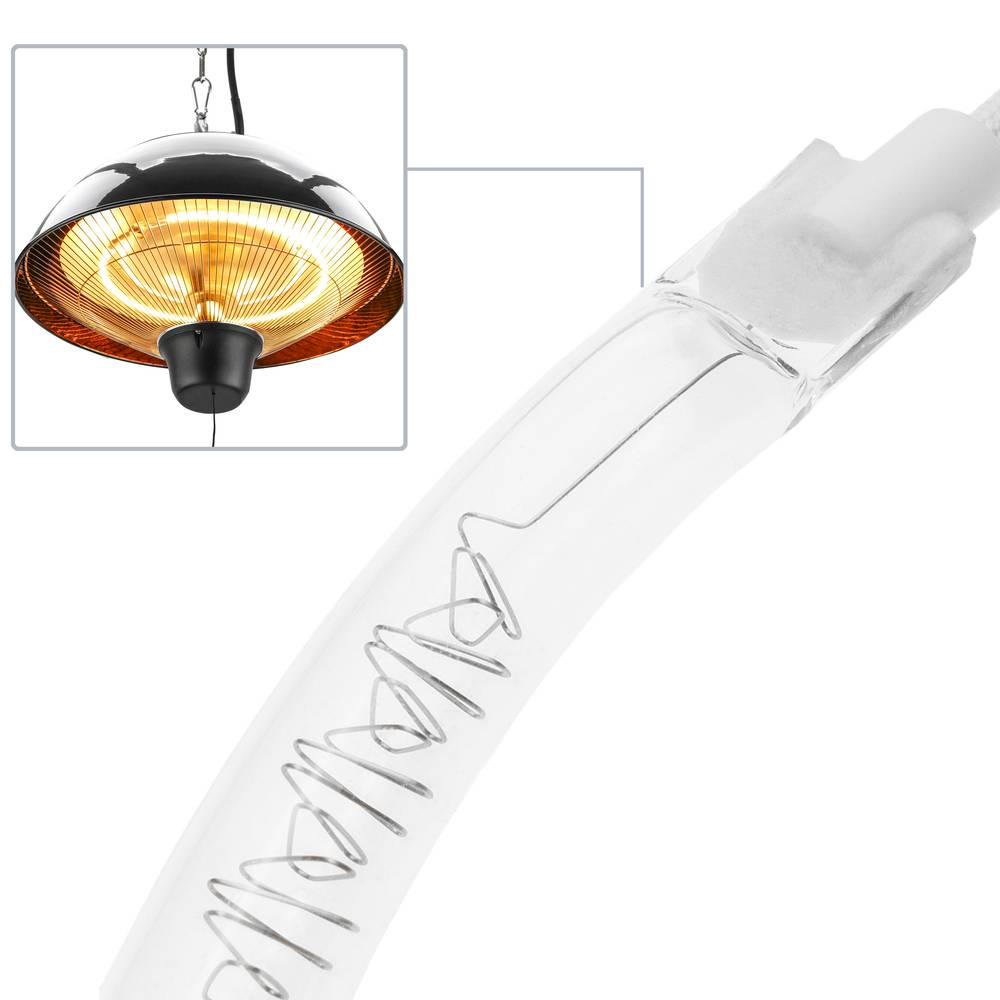 Rechange pour chauffage halogène au plafond. Résistance halogène du radiateur de 250mm 230V 1500W