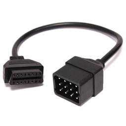Cabo de diagnóstico macho OBD2 12 pinos compatível com veículos Renault 28.5cm