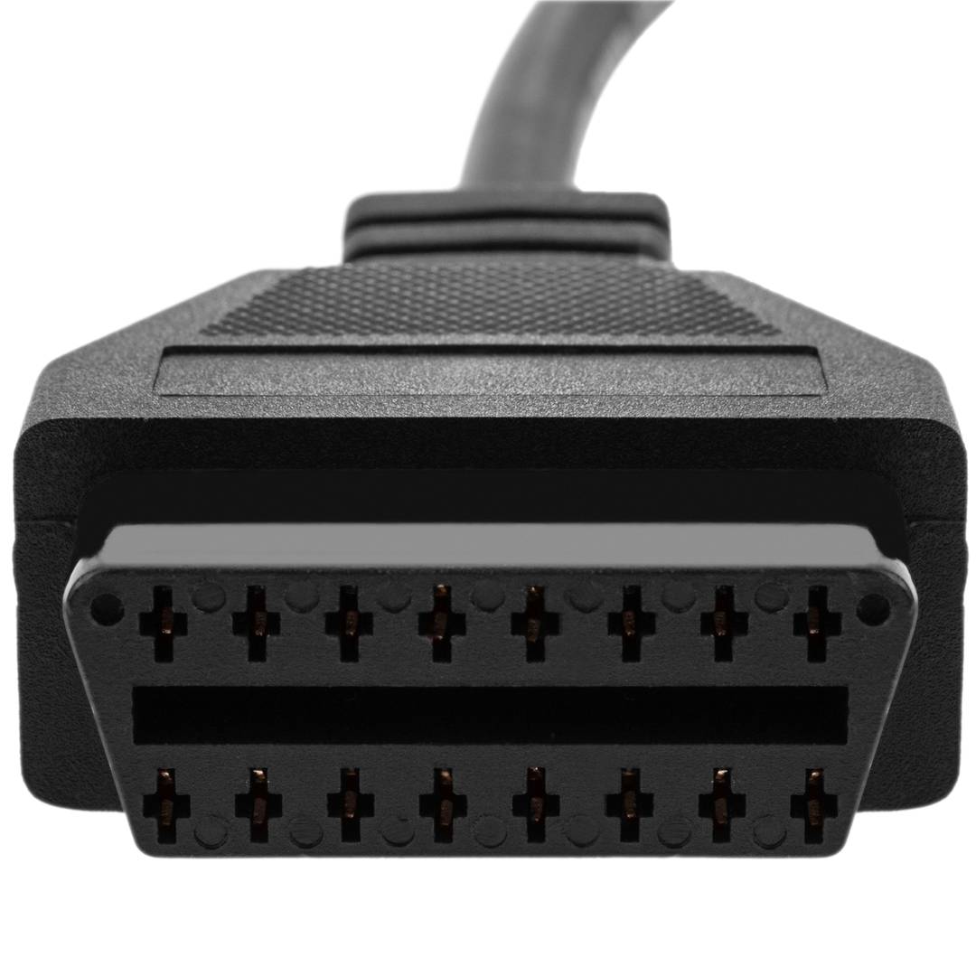 Cavo Diagnostico OBD2 Per Moto - Adattatore Da 10 A 16 Pin - Lunghezza 150 Cm Per Analisi Dati GPS