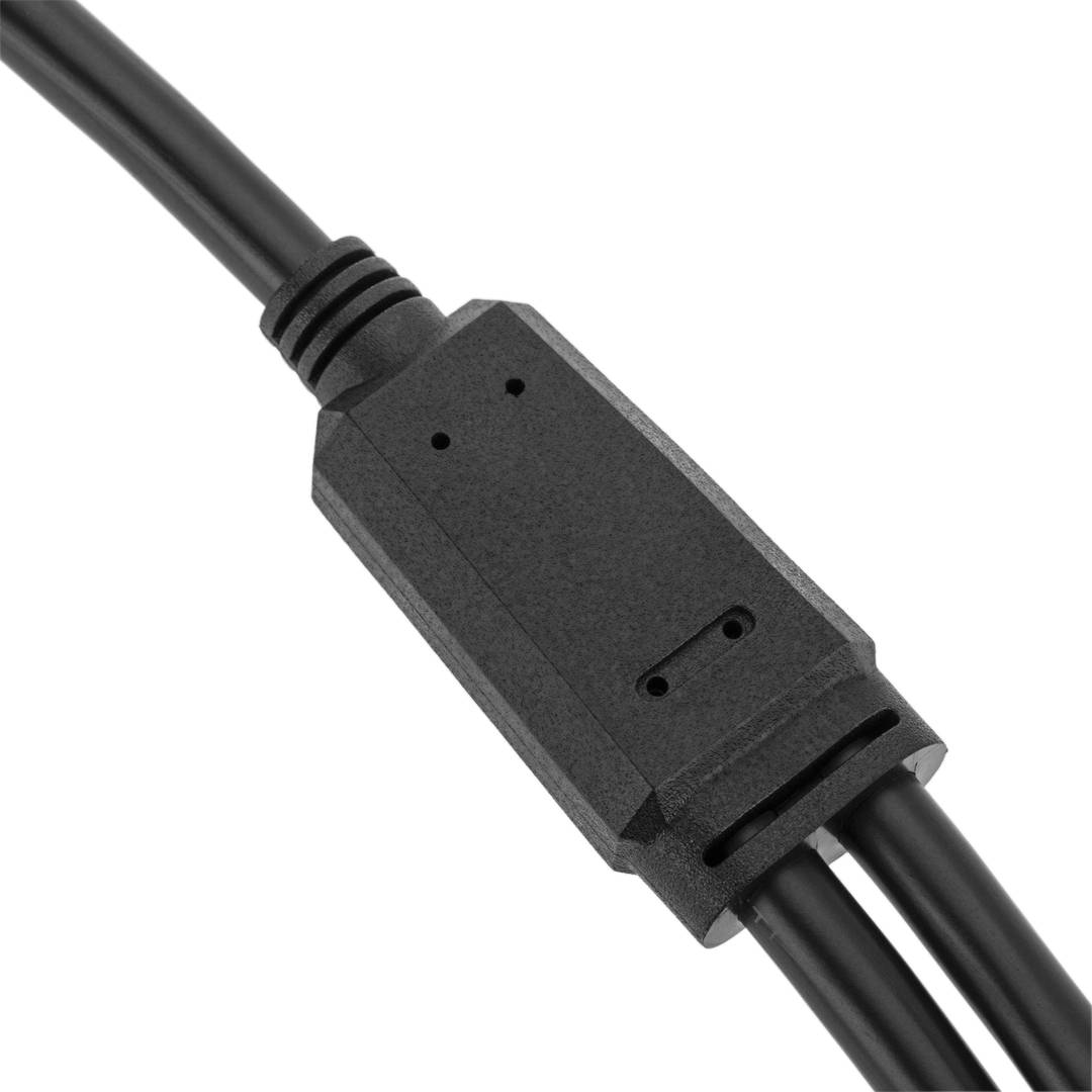 Kabel rozgałęźnika OBD2 16-pinowy męski 90º na podwójne żeńskie 55 cm