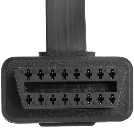 Cable extensor OBD2 plano 16 pin macho a hembra de 90º y 50 cm
