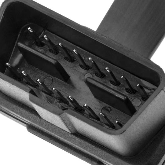 Cable extensor OBD2 plano 16 pin macho a hembra de 90º y 50 cm