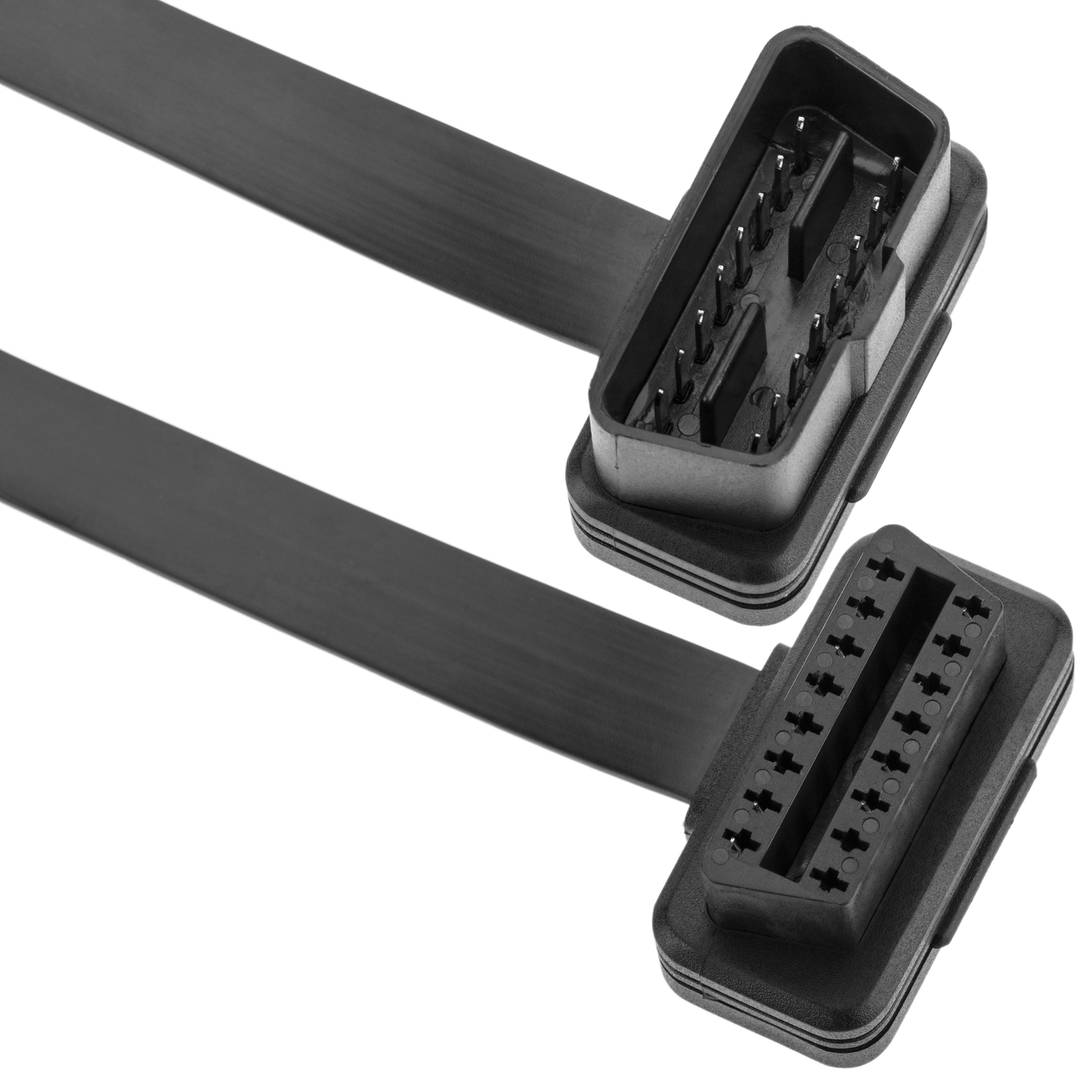 Câble d'extension plat OBD2 16 broches mâle à femelle 90º et 1 m