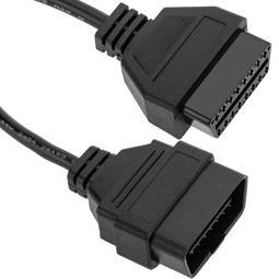 Cable extensor OBD2 16 pin macho a hembra de 21 cm full pinout