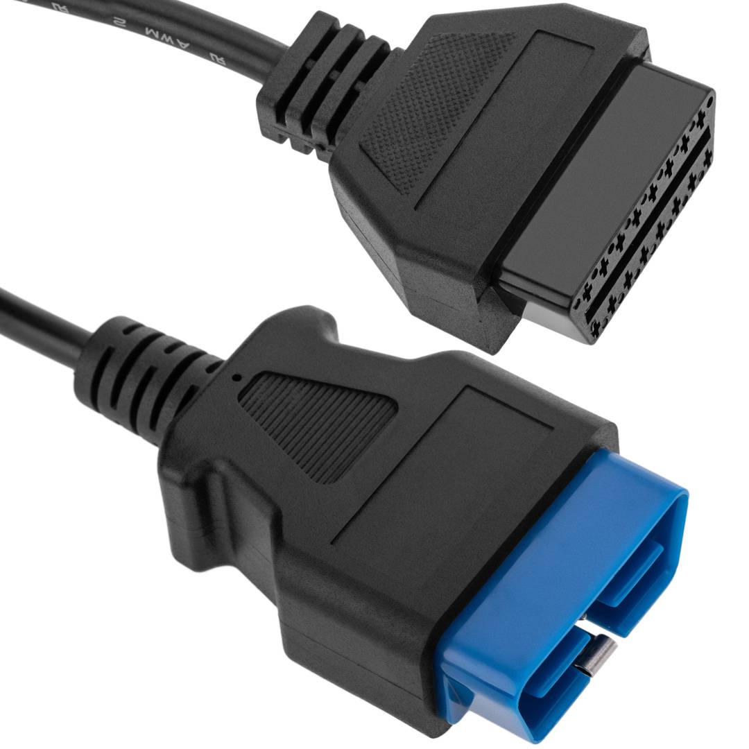 Cable extensor OBD2 16 pin mascle blau a femella de 450 mm