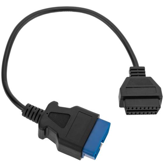 Cable extensor OBD2 16 pin mascle blau a femella de 450 mm
