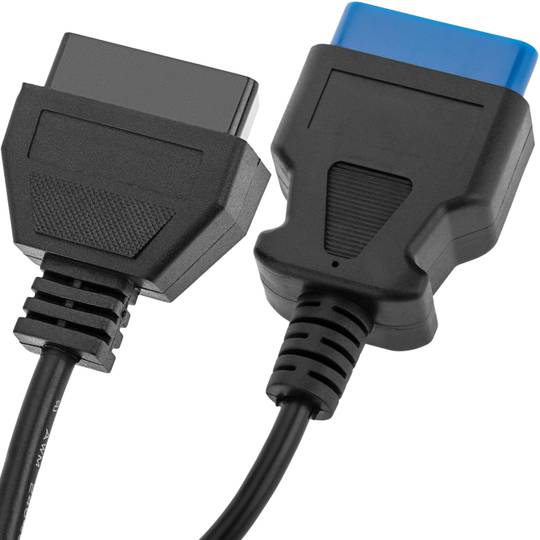 Cable extensor OBD2 16 pin mascle blau a femella de 450 mm