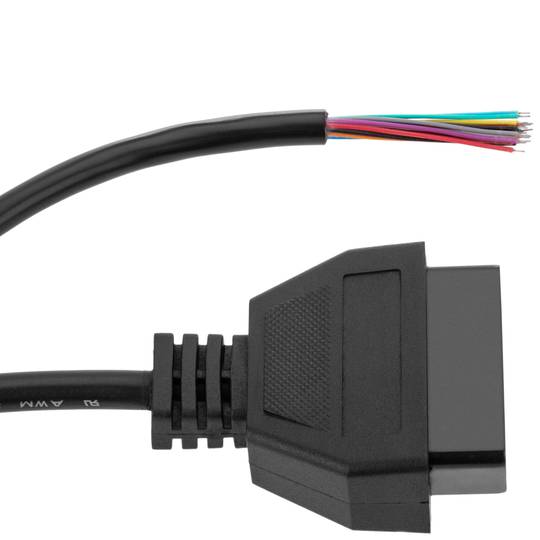 Abra o cabo de diagnóstico OBD2 16 pinos fêmea 32 cm pinagem completa