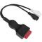 Câble de diagnostic OBD2 2 broches double mâle grenat compatible Audi 33 cm