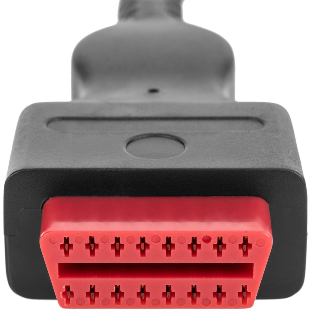 Câble de diagnostic OBD2 2 broches double mâle grenat compatible Audi 33 cm
