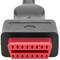Câble de diagnostic OBD2 2 broches double mâle grenat compatible Audi 33 cm