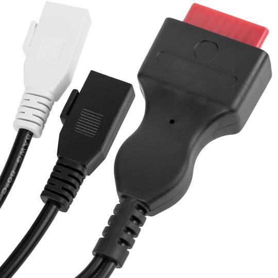 Câble de diagnostic OBD2 2 broches double mâle grenat compatible Audi 33 cm